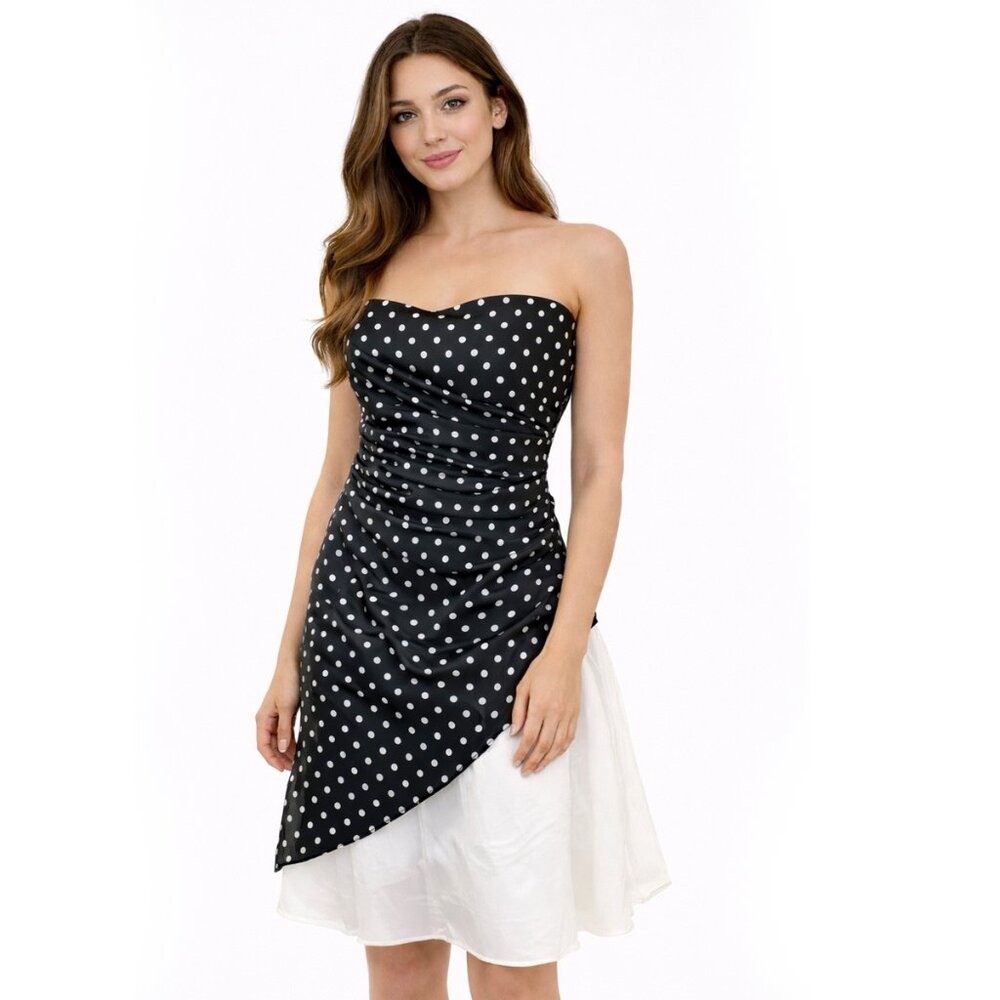 ONYX Nite Women's B/W Polka Dot Formal Prom Dress - Juniors Size 5/6 - NWT $130